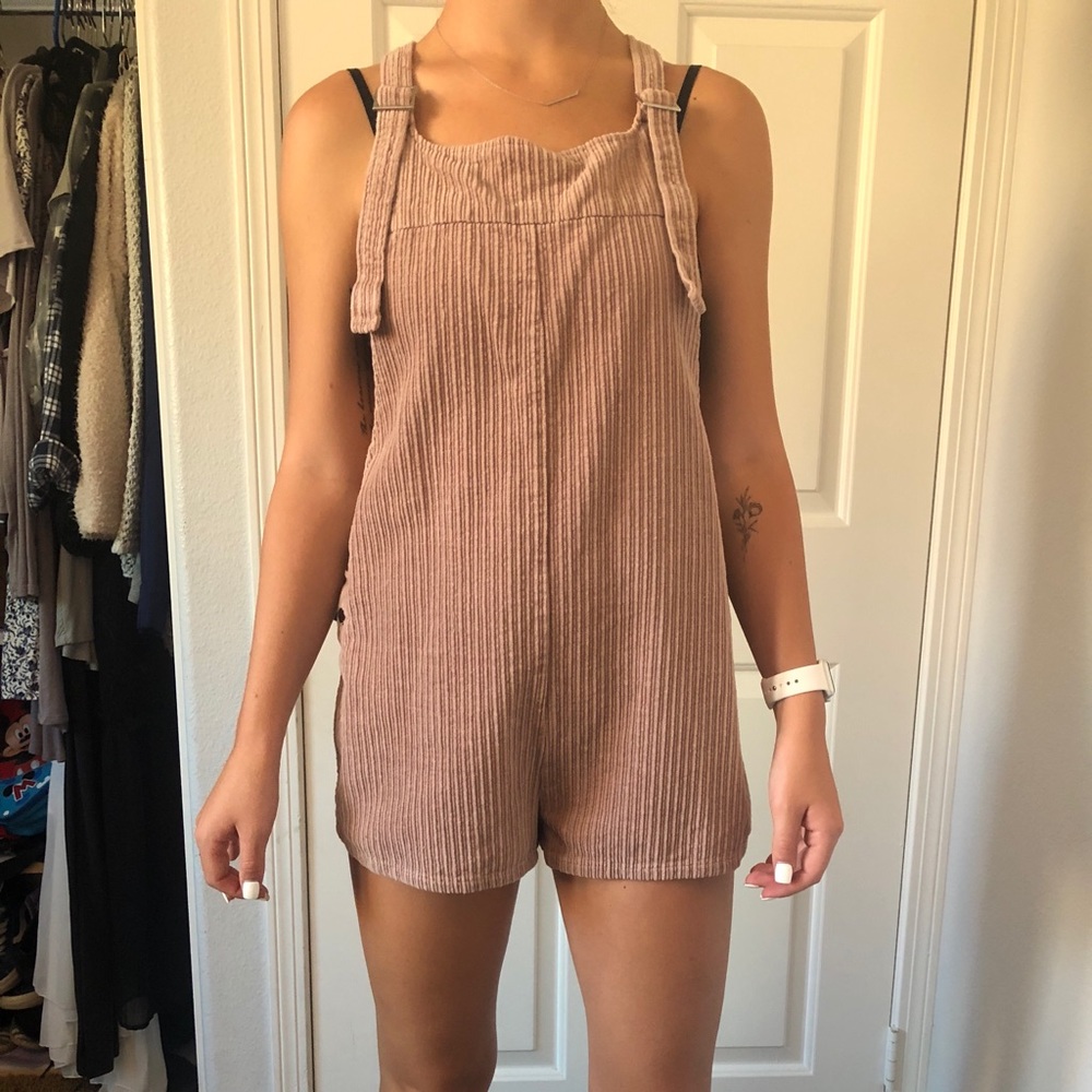 Pink cord romper